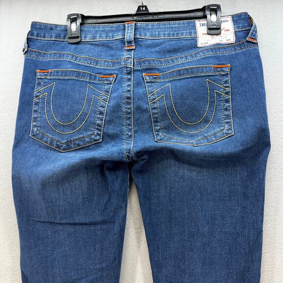 True Religion Jeans Women's 33 (16) Blue Estella Low Rise Skinny Preppy Normcore - Picture 2 of 14